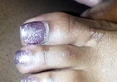 Foot fetish fun with toejob and cock worship