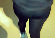 A mature woman with big ass in transparent stockings, part 1