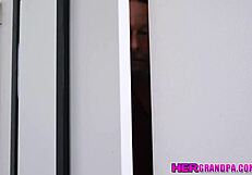 Serena Hill plays with stepgrandpa's cock in wild threesome