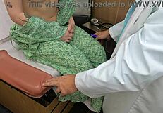 A doctor examined Scarlett Johnson, a consultant in medical attire part 1 left 1