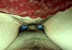 Hairy pussy gets cummed on with a load