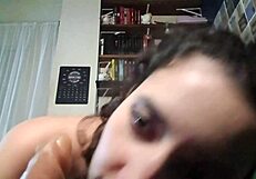 A girl makes a striptease to see the guy's dick getting harder