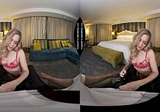 Rory Knox enjoys VR sex with a black guy’s huge cock