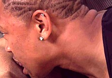 A sexy black MILF is getting fucked by a big cock