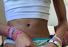i'm just a barely legal petite teen teasing with my puffy pussy