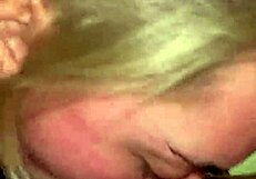 The close-up shot of a sloppy blowjob with lots of spit
