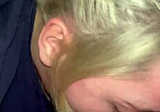The close-up shot of a sloppy blowjob with lots of spit