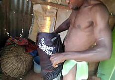 The handsome guy received a portion of hot sperm