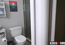 stepmom caught him spying on her in steamy shower