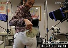 Miss Mars receives a portion of hot sperm from a generous guy