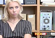 The investigator forced the blonde to spread her legs and get pregnant
