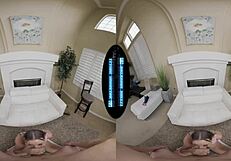 Babysitter with stunning assets entertains in VR