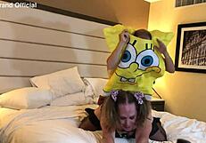Spongebob, uh, messin’ with a hot milf trans woman, ya know!