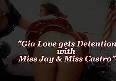 hey, check gia love and sara jay getting wild in detention