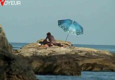Beach Voyeur Captures Nude Blonde Milf in Hardcore Outdoor Sex
