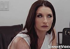 Muscular Tommy Gunn Hammers the Shaved Pussy of Brunette Silvia Saige in Rough Doggystyle Action