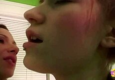 Wow, this solo masturbation turned into steamy lesbian sex for two brunettes!