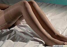 Beautiful Solo Girl Teasing in Tight Pantyhose on Lesbiancums