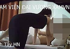Hot Vietnamese girl Hanh Tay gets bent over for wild doggystyle!