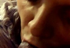 Interracial mature black BBW sucks young cock with raw desire