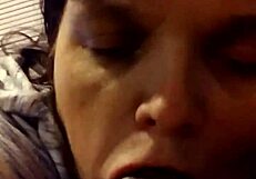Interracial mature black BBW sucks young cock with raw desire