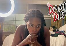 Ever seen two ebony hotties battle in a dick sucking contest?