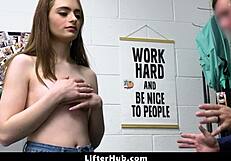 Hot shoplifter teen, you must obey every kinky demand from the lp officer now!