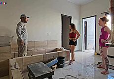 Construction Worker Delighted by Boss Ladies' Surprise Visit at Site