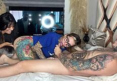 Two Horny Latinas Suck My Cock Together - BlakeProductions