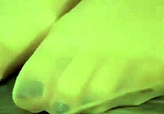 Girl Plays with Balloons While Wearing Tight Pantyhose