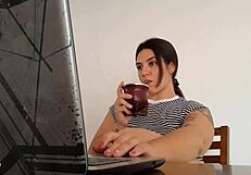 carla lets out farts while working on her fantasy project