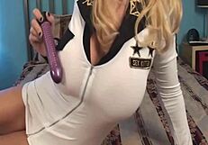 Charlee Chase in Sexy Sailor Outfit Dildo Drills Trimmed Pussy
