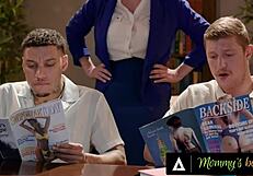 mommys boy - librarian milf dee williams caught students jerking, gets rough dped in public