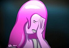 princess bubblegum faces dark heart in wild threesome with big cock action. intense blowjob and cumshots follow!