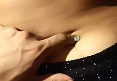I Relax by Playing with Her Sexy Belly Button