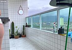 Voyeur delight watching my neighbor clean in tiny shorts, what a view!