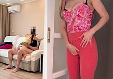 Horny Russian Stepmom Jumps My Cock After Girlfriend Creampie. Double Cum Surprise?