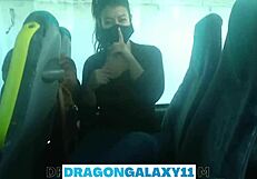 Risky bus blowjob turns wild as we nearly get caught flashing in public.