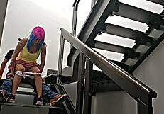 Quickie with my Mexican neighbor on the stairs, almost caught!