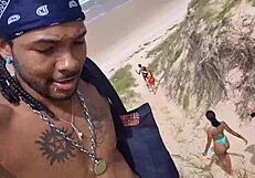 Nudist Beach Adventure Turns Into Wild Orgy with Joao, Lunna, and Pitbull Porn