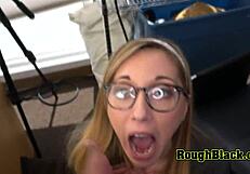 Are you seeing this tiny teen take a huge black dick at a fake interview?