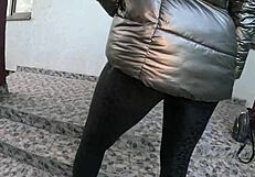 A Lot of Cum on Shiny Down-Jacket from Gardener