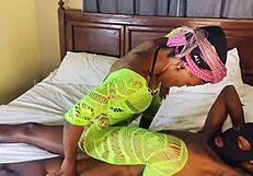 wild hardcore cowgirl riding with intense banging