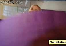 Stunning blonde slut with natural tits gets drenched in hot cum during intense yoga session. Lindsey Lakes and Johnny Love deliver hardcore action.