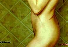 yo, check this out... stunning golden-haired model just took a steamy shower during her photoshoot! 🛁