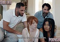 Hey, let's play all 4 of us, ya know, check the full vid at pornsuborg, I mean, it's gonna be wild with this blonde Latina milf and her big assets, right?