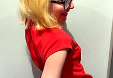 Paid a Cute Blonde for Extreme Doggystyle Sex in a Public Restroom Close-Up