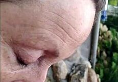 Pov mature hotwife Candi Annie milks cock at nudist resort pool with expert hands