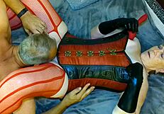 Steampunk grannys get wild with fingering and cunni until they cum