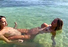 Monika Fox and Regina Moonshine are having a blast in public.